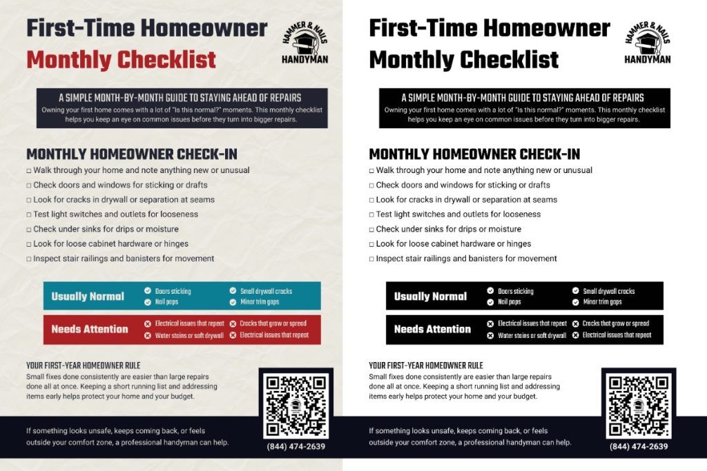 Printable new homeowner monthly checklist