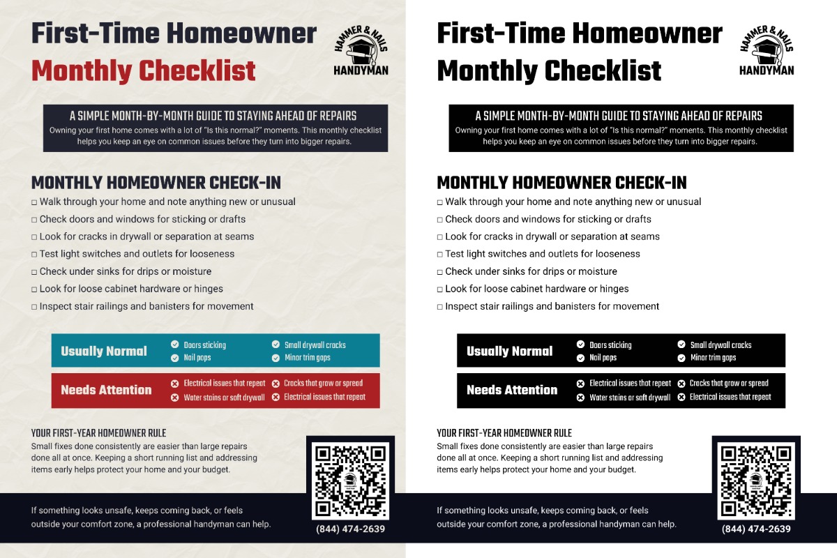 Printable new homeowner monthly checklist