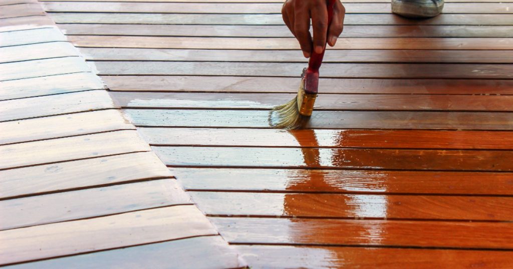 Backyard deck ready for spring use