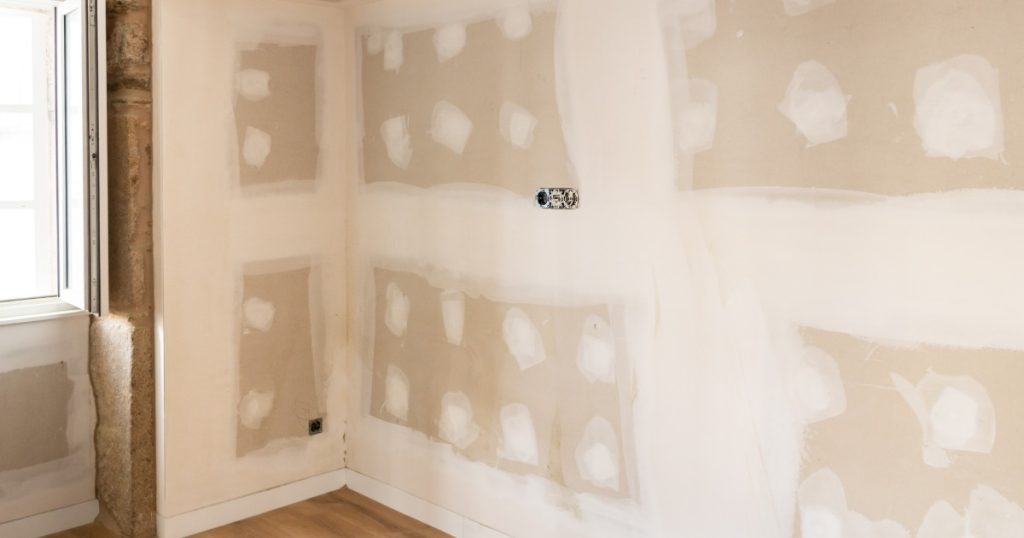 Drywall patch repair in progress — handyman services Pittsburgh