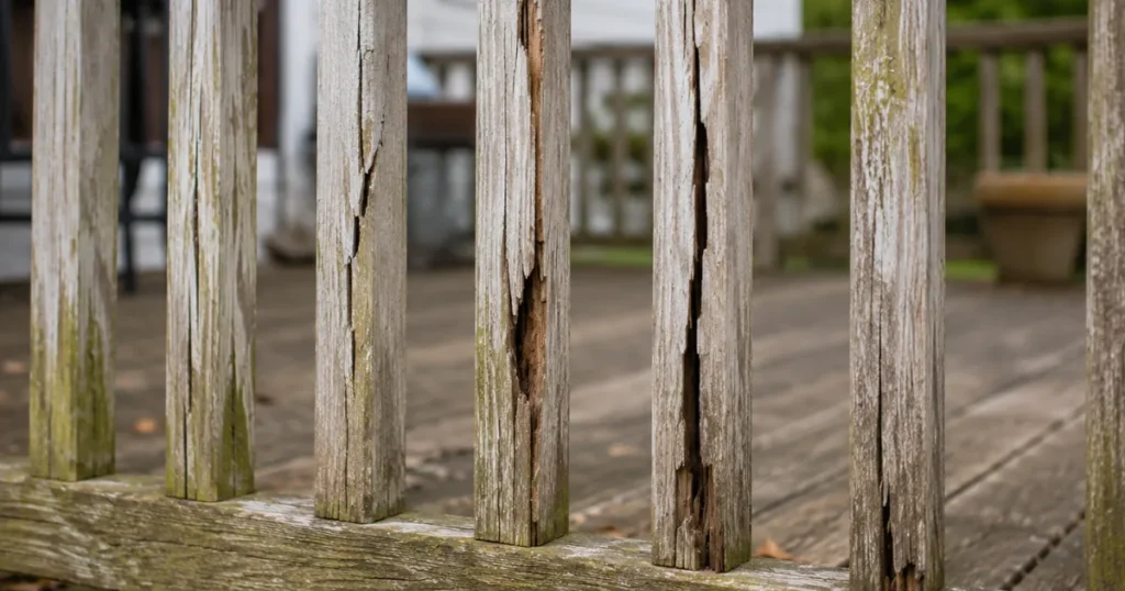 Cracked deck balusters in need of repair