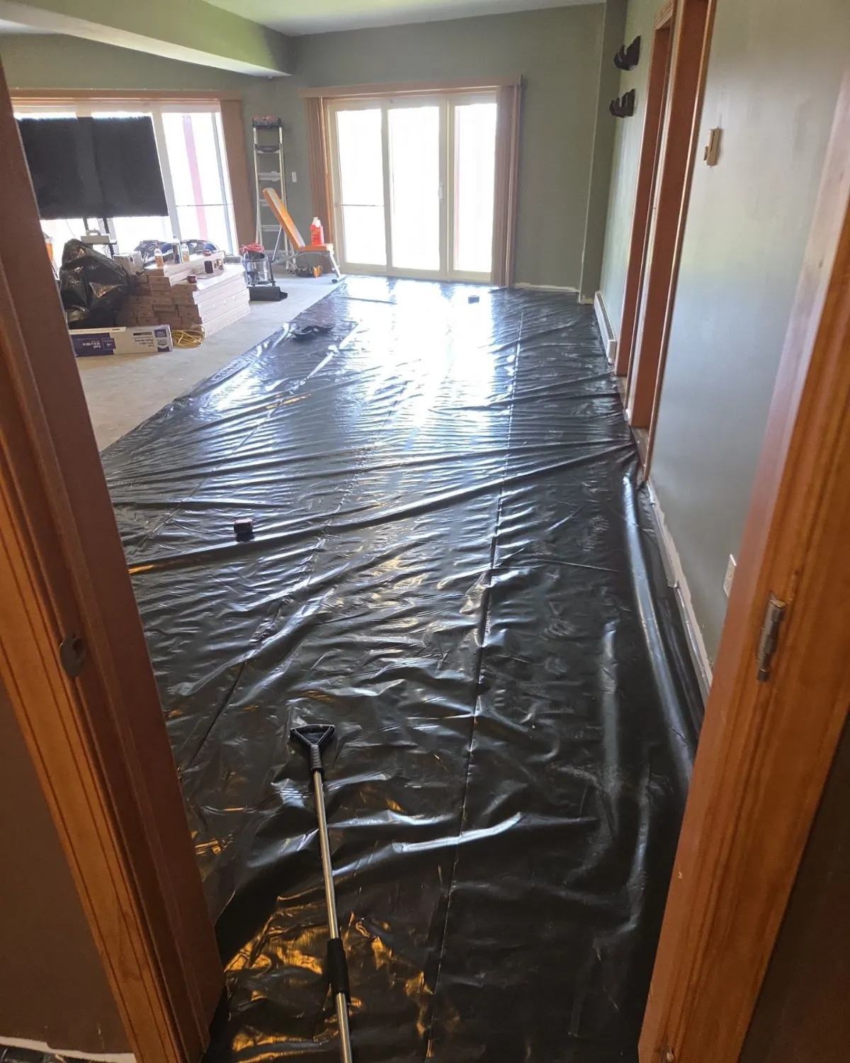 Flooring underlayment installed before finished flooring
