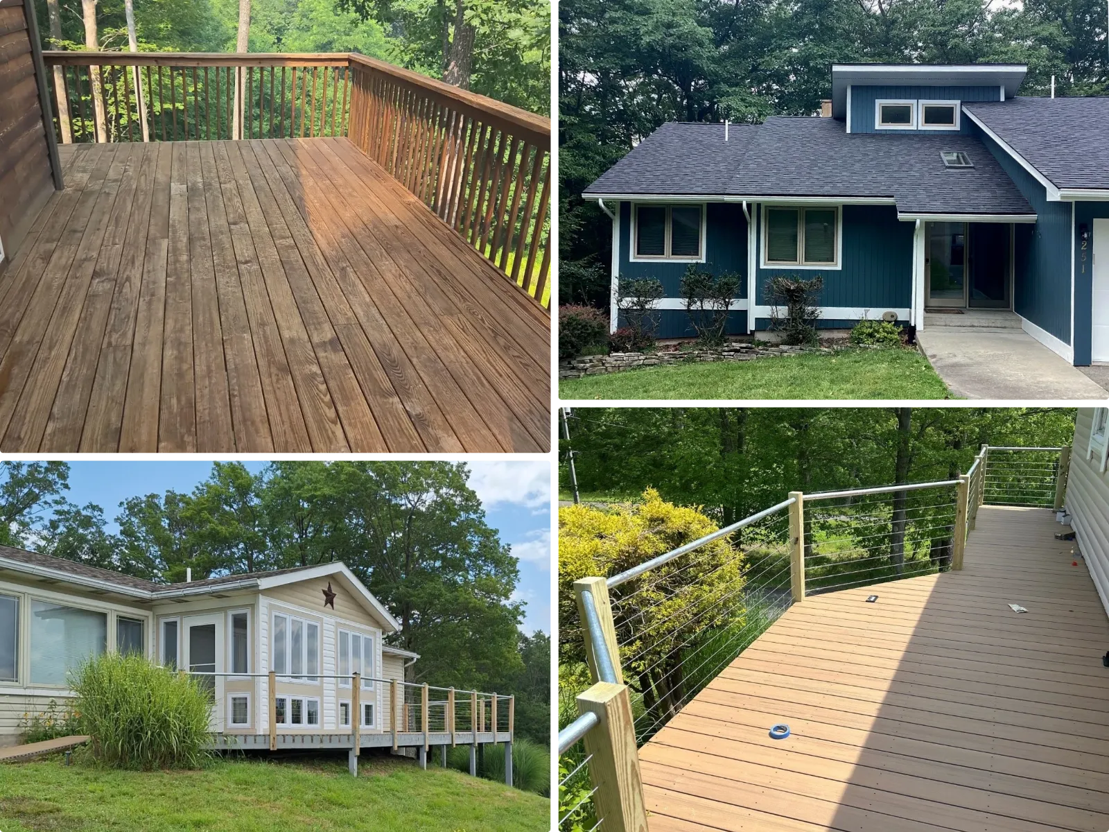 Four image collage of handyman services in deep creek lake