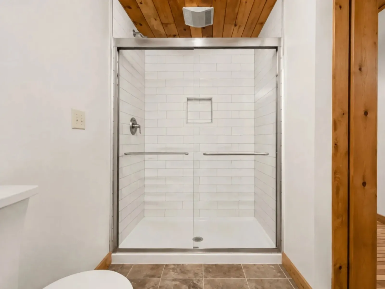 Bathroom Renovation with White Subway Tile Shower